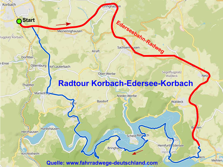 Radtour Korbach-Edersee-Korbach 