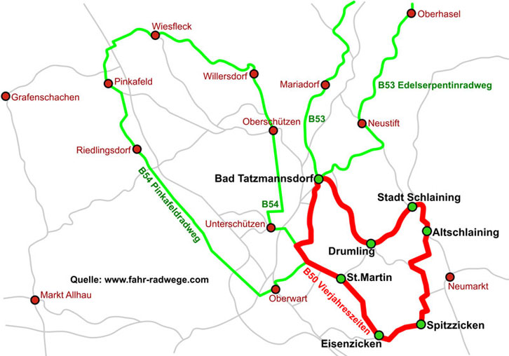 Radweg B50 Vierjahreszeiten